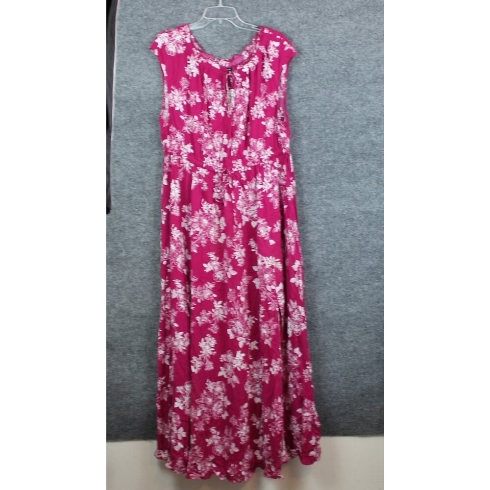 Torrid Dress Women's Size 2 Purple & White Floral Tie Off Shoulder Keyhole‎ Maxi